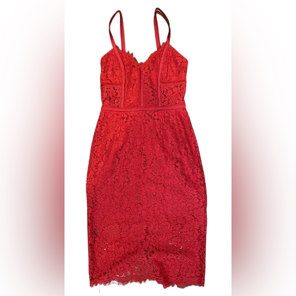 Red lace dress